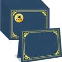 30 Packs Certificate Holders, Navy Blue Certificate Covers, Diploma Holders, Certificate Folders with Gold Foil Border for Letter Size 8.5" x 11" Certificates, Diploma, Documents, Award Cover