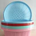 8 pcs Plastic Wash Basket Round Perforated Colander Wash Vegetables and Fruits Drain Cooked Pasta Kitchen Essentials Food Strainer Basket Strainer Kitchen Blue 