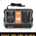 DCB102 20V MAX Battery Charger Replacement for Dewalt Battery Charger, 2 Port Charger Compatible with Dewalt 12V-20V Batteries