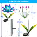 Wind Spinners Outdoor, 38 Inch Metal Wind Spinner Yard Art with Stake, Colorful Solar Windmill for Yard and Garden Lawn Patio Farmhouse Decor