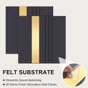 Geelin 4 Pack Peel and Stick 3D Wall Panels for Interior 15 X15 Inch Felt Fluted Modern Interior Wall Panels Self-Adhesive Mirror Decorative Paneling Sheets for Living Room Decor(Gray, Gold)