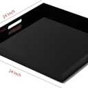 King Size Acrylic Tray with Embedded Handle,No Need to Assemble-for Bed,Ottoman,Coffee Table, Breakfast, Tea, Food, Butler - Decorative Tray (24x24 Inch, Black)