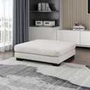 Lexicon 45" Modern Ottoman, Textured Microfiber Square Ottoman, Living Room Foot Rest, Module for Sectional Sofa, Foot Stool for Living Room/Bedroom, Assembled, Beige