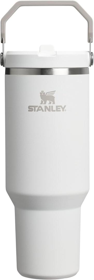 Stanley IceFlow Flip Straw Tumbler with Handle | Twist On Lid and Flip Up Straw | Leak Resistant Water Bottle | Insulated Stainless Steel | BPA-Free (40 Ounces, Frost)