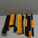 CLEANHOME 24Push Broom Brush for Floor Cleaning with 65 Long Handle and Stiff Bristles, Heavy Duty Brush for Shop, Deck, Garage, Concrete,Indoor and Outdoor Broom 2 Set,Orange