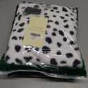 Cosrea Women Halloween Costume Black and White Spotted Dog Shawl Faux Stole for Adult (White)