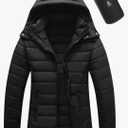 ASPO Women's Packable Puffer Jacket Lightweight Waterproof Warm Full Zip Quilted Winter Coat with Hood, Size 3XL