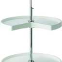 KV Lazy Susan Kidney Shaped 2 Polymer Shelves 24" (Set) White