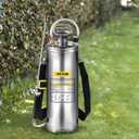 Happybuy 3 Gallon Stainless Steel Sprayer, 20" Wand & 3FT Reinforced Hose, Hand Pump Sprayer with Pressure Gauge, Safety Valve & Adjustable Nozzle, Weed Sprayers for Lawn, Gardening & Sanitizing