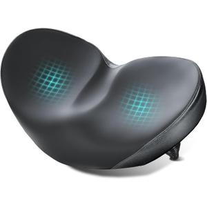 YLG Oversized Noseless Bike Seat for Men Women Comfort - Extra Large Noseless Padding Bicycle seat Suitable for City, Electric Bikes, Wide Bike Saddle Cushion