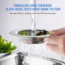 4 x Sink Drain Strainer, Stainless Steel Kitchen Sink Drain Strainer, Dishwasher Safe, Sink Strainer Outer Diameter 4.4 Inch/11.2cm, Inner Diameter 3 Inch/7.6cm, Set of 3 Kitchen Sink Strainer