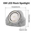 SAMVOL Garden Rock Lights Outdoor - IP65 LED Waterproof Rock Spotlight 24V 3000K, Adjustable Lighting Angle,Decorative Garden Stone Lights for Pathway, Walkway, Yard, Patio (24 Watts)
