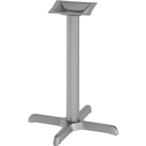 Flash Furniture Beverly 22" x 22" Restaurant Table X-Base with 3" Diameter Table Height Column, Commercial X-Base Cast Iron Table Base, Silver, Set of 1
