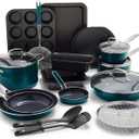 Blue Diamond 20 Piece Cookware Set, Green