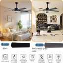 FUMLTP 52 inch Modern Ceiling Fans with Lights APP/Remote Control, Low Profile Reversible 6 Speeds Ceiling Fan Light for Indoor/Outdoor Patio Bedroom Living Room,Black