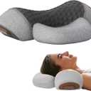 Pillow Traction Massager,3-in-1 Neck Pillow with Heat Therapy, Massage and Stretching (Light Gray)