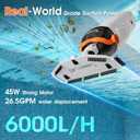 Cordless Handheld Pool Vacuum for Above Ground Pool -Upgraded 26.5GPM Real Suction,Time-Saving Directional-Control,1H Runtime,2 Vac Heads &4 Filter Bags for Hot Tubs & Inground Pools -Multi