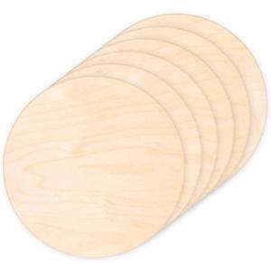 6 Pack 14 Inch Wood Rounds Circles for Crafts, Unfinished Wood Circles Wood Sign Blank, Wooden Discs for DIY Crafts, Door Hangers and Christmas Decoration