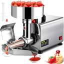 VBENLEM 110V Electric Tomato Strainer 370W Commercial Grade Tomato Milling Machine Stainless Steel Tomato Press and Strainer 90-160 Kg/H Pure Copper Motor Food Strainer and Sauce Maker