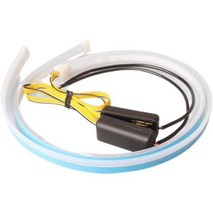 Car Interior Lighting,Two-Color LED Streamer Lamp Car Decorative Turn Signal Ultra-thin Daytime Running Light Light Guide Strip