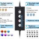 hygger Sun Moon LED Aquarium Light, Full Spectrum Fish Tank Light Day-Night Dual Timer, Adjustable 6 Timer 10 Brightness 8 Colors for Planted Freshwater Tank