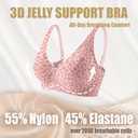 Jelly Wireless Bra Deep V Push Up Seamless T-Shirt Comfortable Plunge No Underwire Bras with Adjustable Straps Everyday Bras (Pink, XXL)