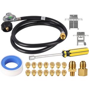 Natural Gas to Propane Conversion Kit for Weber GS4 Genesis II/I & Spirit II 210/310/315, 5FT Genesis 2 Propane Regulator Hose for Weber Natural Gas Conversion Kit, w/ 14 Orifices, 2 Fittings & Wrench