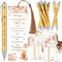 50 Sets Baby Shower Favors for Guests Includes 50 Baby Shower Ballpoint Pens 50 Thank You Bookmarks 50 Organza Bags for Gender Reveal Gifts Guest Prizes(Bear,Brown)
