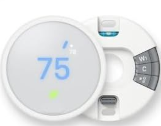 Google Nest Thermostat E Programmable Smart Thermostat for Home, App Controlled via Wifi, Programmable, Compatible with Alexa and Google Assistant, Frosted White Color