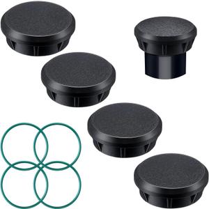 Meonum 4 Pack Sprinkler Head Cap Compatible with Rain Bird 1800 Series Sprinklers with Fluoroelastomer Seals, Black Spray Head Cap & Green O Ring