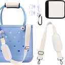 Strap Wrap for Bogg Bag Accessories, Adjustable Shoulder Crossbody Long Strap with Handle Wrap for XL Medium Bog Bag Simply Southern Beach Rubber Tote Bags -White