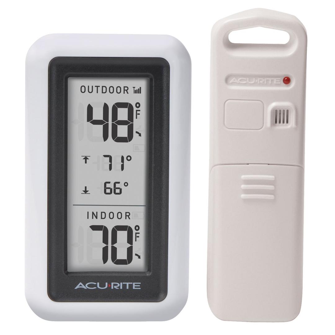 AcuRite Digital Thermometer with Indoor, Outdoor Temperature and Daily High and Lows (00424CA), White (Themometer)
