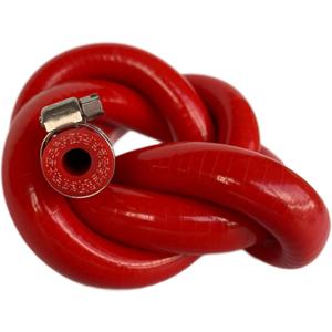8MM (5/16") X 5FT Red High Temp Reinforced Silicone Heater Tubing Hose Radiator Coolant Straight Line(Work Pressure 145PSI/4-ply Reinforced/5MM Thick)+2 Clamp