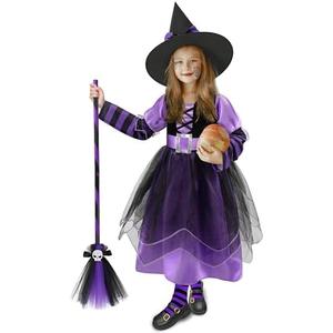 Sarfel Toddler Witch Costume Kids Witch Costume for Girls Halloween Costumes Kids Halloween Costumes for Girls Witches Outfit M 
