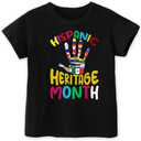 Hispanic Heritage Month Shirt Kids National Hispanic Heritage Month T-Shirt for Toddler Boys & Girls, 2T-8T (Black)