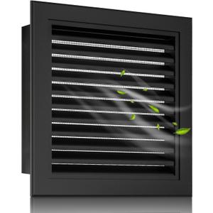 24"x24" Gable Vent Aluminum Alloy  High-Airflow Vent for House & Shed, Rustproof Metal Mesh, Waterproof & Anti-Condensation, Opening 22"x22" Black