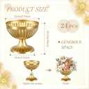 Ziliny 24 Pcs Gold Vases for Centerpieces 4.7" Wide 4" High Metal Compote Vases Bulk Wedding Table Centerpiece Flower Pot Vintage Floral Arrangements for Weddings Anniversaries Party Home Decor
