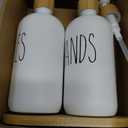 2 x MOMEEMO White Soap Dispenser Set, Contains Hand and Dish Soap Dispenser, Suitable for Kitchen Decor. (White)