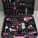 PULITUO Drill Set, 148-Piece Home Tool Set with 12V Pink Cordless Drill, Hand Tool Kits, and Tool Box, Suitable for Men, Women, and DIY Enthusiasts for Home Improvement.