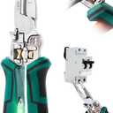 upgraded 8 in 1 Wire Strippers with Voltage Tester, Wire Stripping Tool, Cable Cutters with Plier, Crimper, Splitting, Wire Stripper Tool for 10-18 AWG for Electrician Work Green