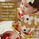 Long Sleeve Baby Bib, Waterproof Fabric, Catch-All Pocket, Baby Smock Bib, Adjustable Sleeves