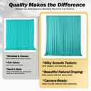 50ft12ft Turquoise Backdrop Curtains for Wedding Parties, 10 Panels Wrinkle Free Polyester Photo Backdrop Drapes Back Drop Cloth for Birthday Photography Background