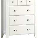 Sauder Shoal Creek Bedroom 4-Drawer Chest, in Soft White finish, 18.6"D x 34.8"W x 42.6"H