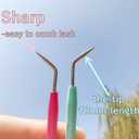 Metal Lash Lift Tool Set 2 pcs, Upgrade Eyelash Separate Tools With Groove Like Y Brush, Lash Comb Mini Size For Females Small Hand Popular Eyelash Lifting Stick Pink + Blue - Reusable 1000 Usage