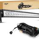 Auxbeam 50 Inch LED Light Bar, 288W Spot Flood Combo Beam Bar, 5D Series Work Driving Light for Car Jeep Off Road SUV UTV ATV Pickup Truck with Wiring Harness