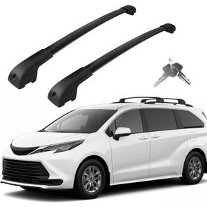 Roof Rack Cross Bars Compatible with Toyota Sienna 2011-2020, Adjustable Aluminum Heavy Duty 300 LBS Anti-Theft Lock Cargo Carrier Rooftop Crossbar Accessories for Bike, Basket, Snowboard, Luggage