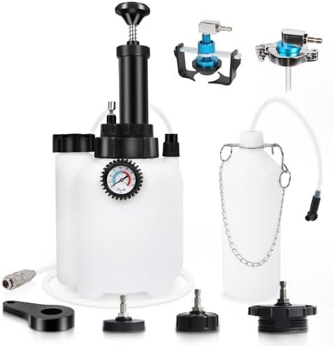 MR CARTOOL 3L Brake Bleed Kit Manual Brake Bleeder Vacuum Pump Kit with 1L Waste Oil Bottle&5 Master Cylinder Adapters,One Person Pneumatic Brake Fluid Extractor Tool for All Vehicles