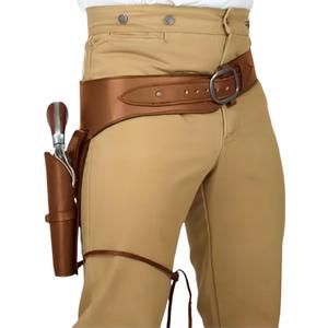 Gun Holster Bullet Belt: Gun Holster for Men, Cowboy Belts for Men, Medieval Wild Hip Western Cowboy Costume Belt, Leather Thigh Strap for Halloween Cosplay, Masquerade Party Decorations (Single)