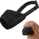 Mayerzon Dog Muzzle, Puppy Soft Mesh Muzzle for Small Medium Large Dogs Chihuahua Poodles Beagle Dachshund Corgis Labrador for Biting Chewing Grooming That Allows Panting Drinking (Black) (XS-(Snout 5-6))