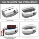 Small Woven Baskets for Organizing Rope Storage Basket with Handle Cute Cotton Basket for Nursery Gift Dog Toy Storage Bins for Toy Organizer Grey-white